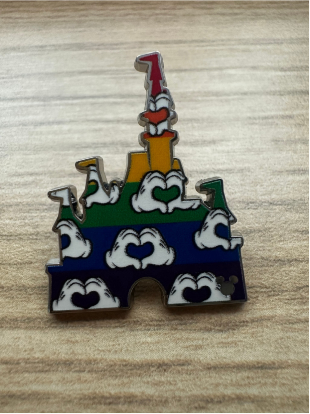 2025 WDW Disney World Wave B Castle Hidden Mickey Pride Rainbow Heart Hands Pin